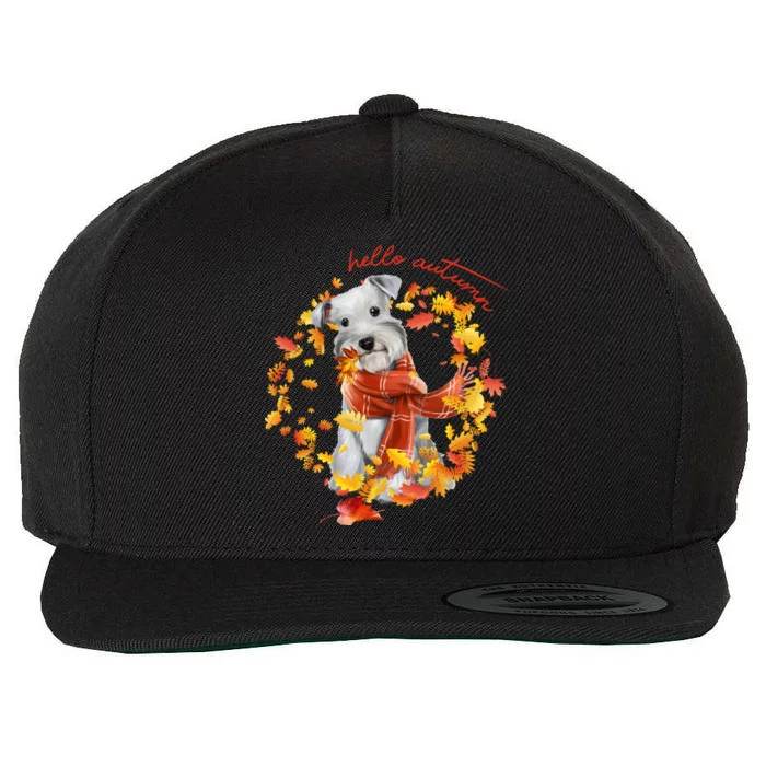 Hello Autumn Cute Dog Wool Snapback Cap