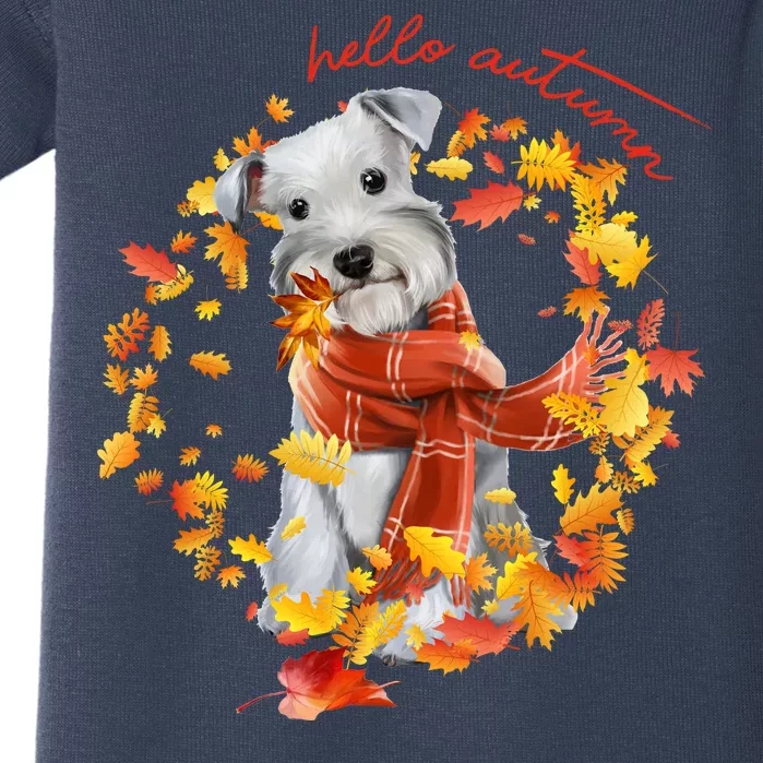 Hello Autumn Cute Dog Baby Bodysuit