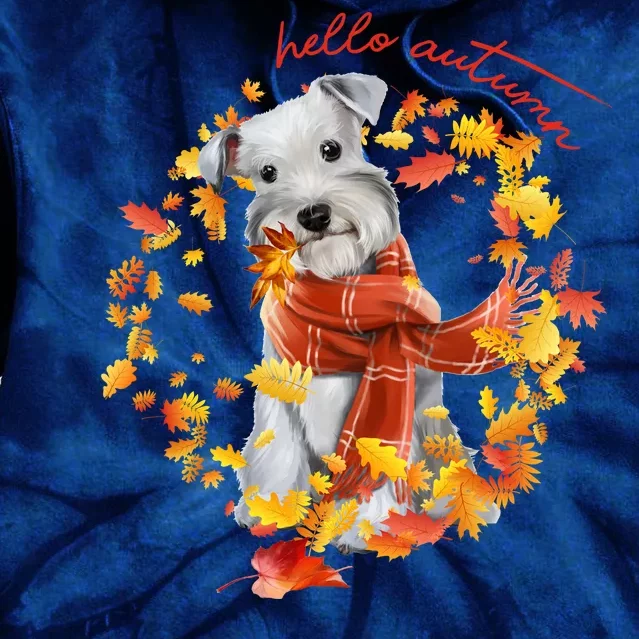 Hello Autumn Cute Dog Tie Dye Hoodie