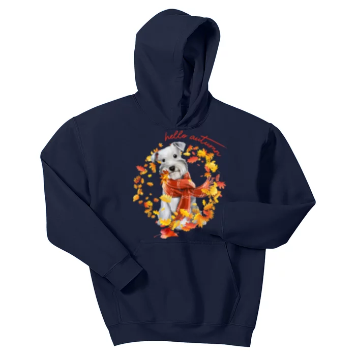 Hello Autumn Cute Dog Kids Hoodie