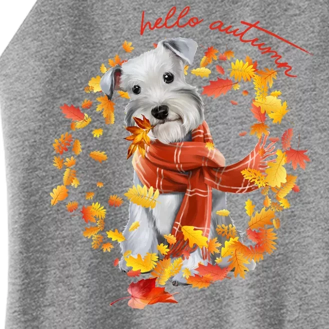 Hello Autumn Cute Dog Women’s Perfect Tri Rocker Tank