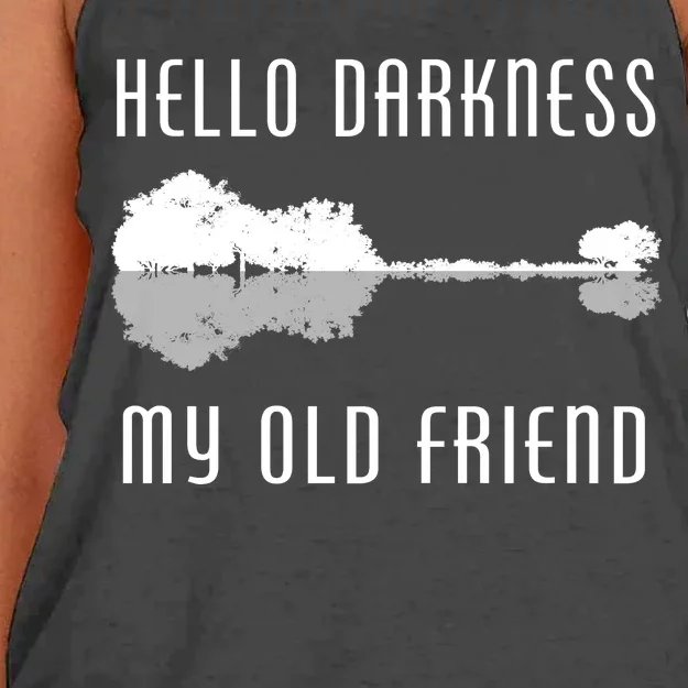 Hello Darkness My Old Friend Women's Knotted Racerback Tank