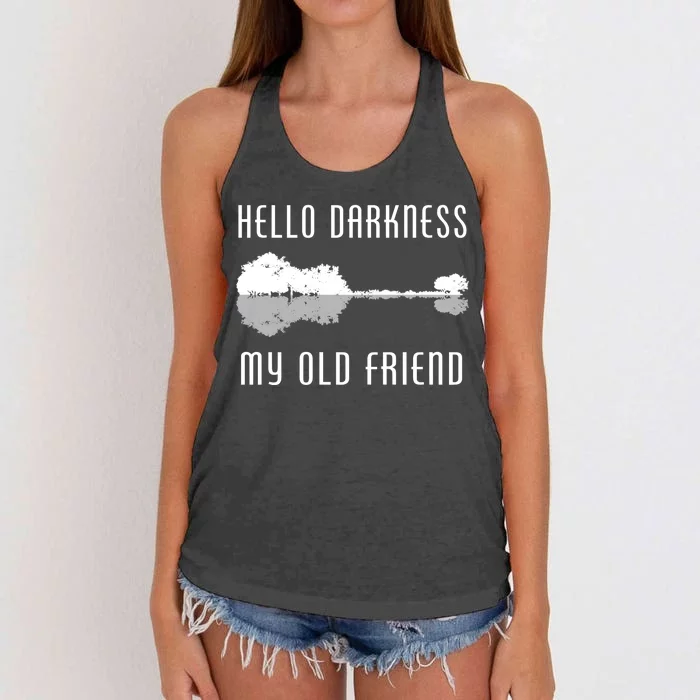 Hello Darkness My Old Friend Women's Knotted Racerback Tank