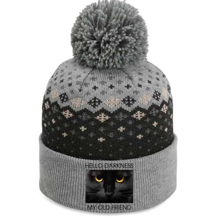 Hello Darkness My Old Friend Cat The Baniff Cuffed Pom Beanie