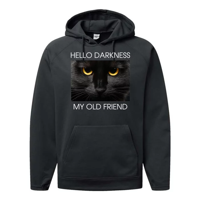 Hello Darkness My Old Friend Cat Performance Fleece Hoodie