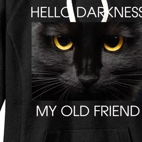 Hello Darkness My Old Friend Cat Women's Fleece Hoodie