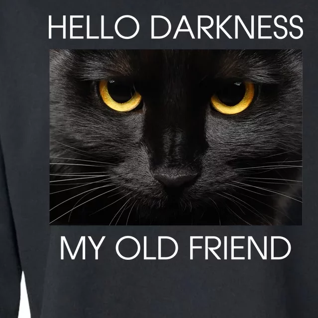 Hello Darkness My Old Friend Cat Cropped Pullover Crew