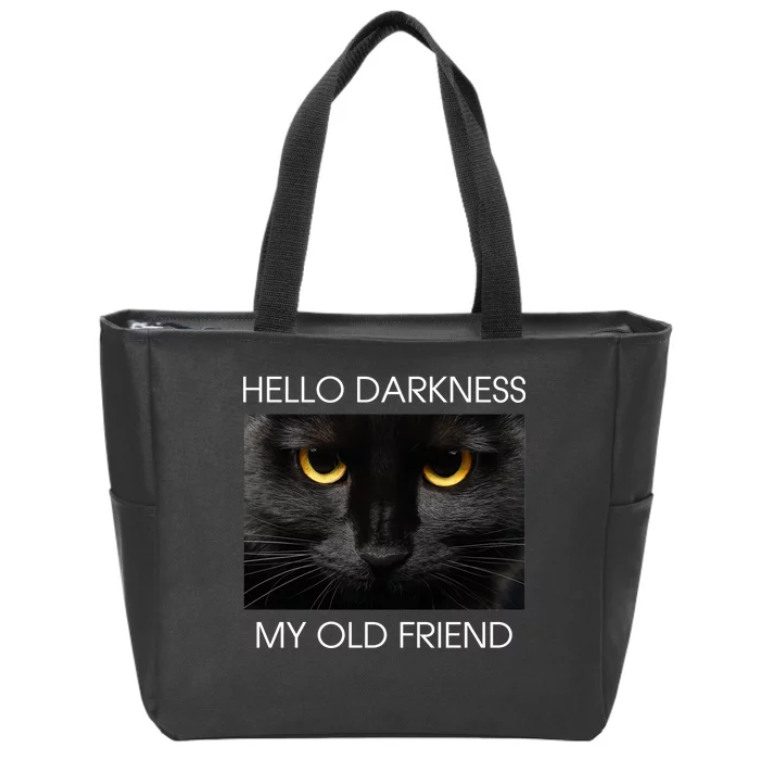 Hello Darkness My Old Friend Cat Zip Tote Bag