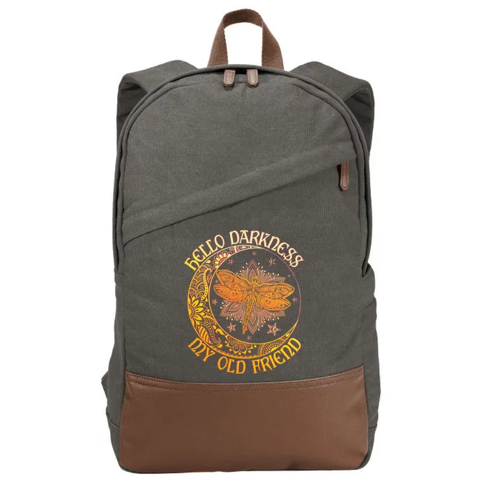 Hello Darkness My Old Friend Dragonfly Moon Cotton Canvas Backpack