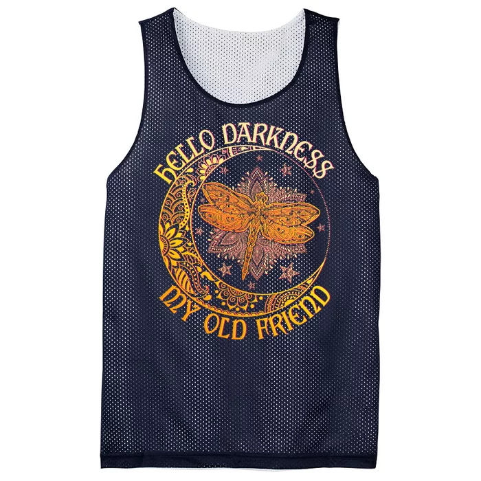 Hello Darkness My Old Friend Dragonfly Moon Mesh Reversible Basketball Jersey Tank