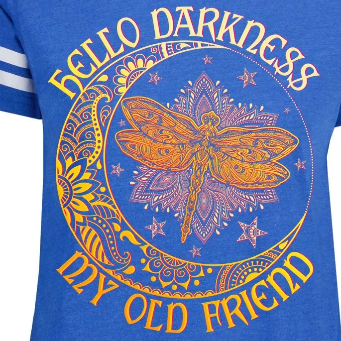 Hello Darkness My Old Friend Dragonfly Moon Enza Ladies Jersey Football T-Shirt