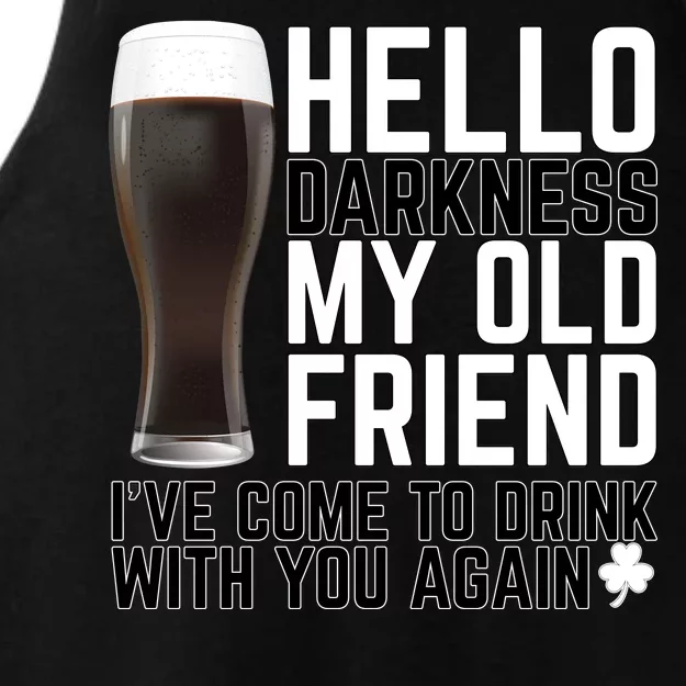 Hello Darkness My Old Friend Funny Drinking Ladies Tri-Blend Wicking Tank