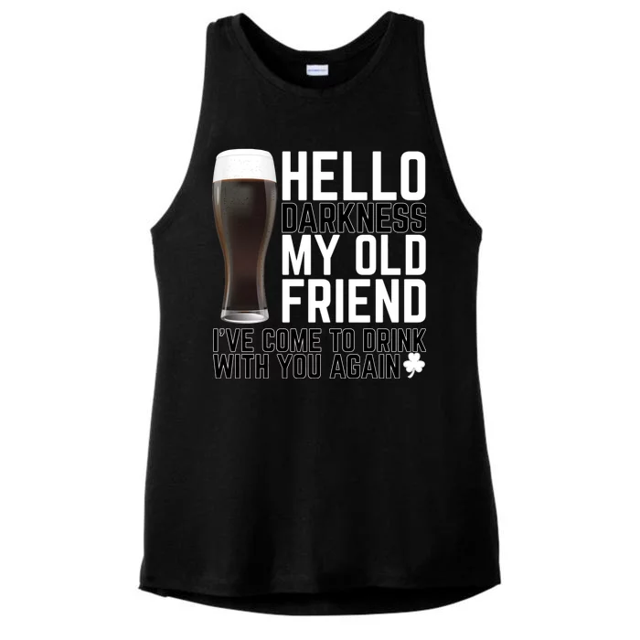 Hello Darkness My Old Friend Funny Drinking Ladies Tri-Blend Wicking Tank