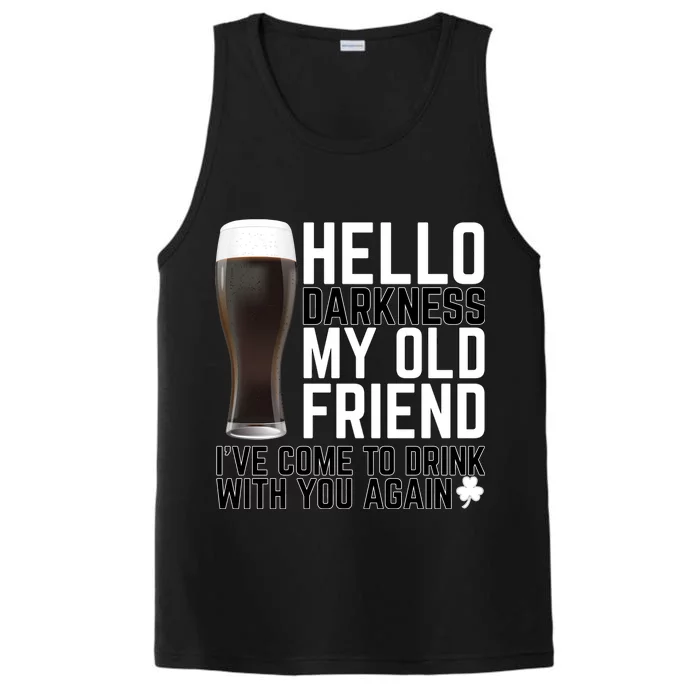 Hello Darkness My Old Friend Funny Drinking Performance Tank