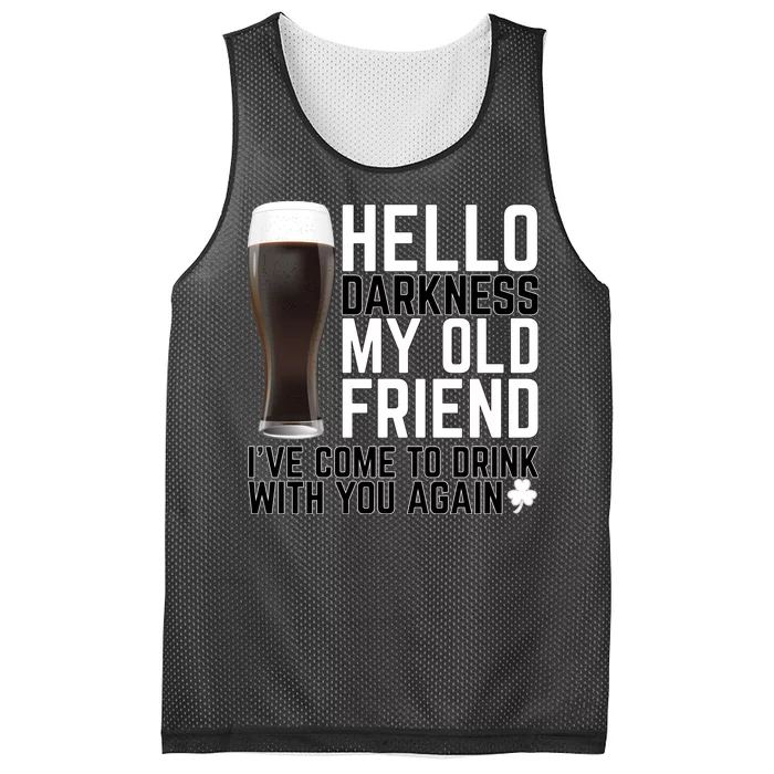 Hello Darkness My Old Friend Funny Drinking Mesh Reversible Basketball Jersey Tank