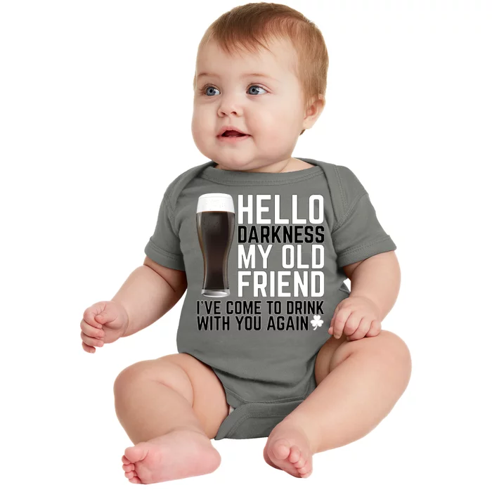 Hello Darkness My Old Friend Funny Drinking Baby Bodysuit