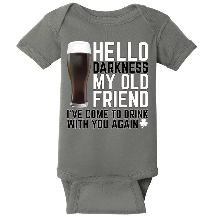 Hello Darkness My Old Friend Funny Drinking Baby Bodysuit