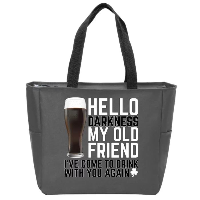 Hello Darkness My Old Friend Funny Drinking Zip Tote Bag