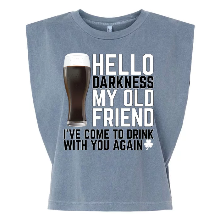 Hello Darkness My Old Friend Funny Drinking Garment-Dyed Women's Muscle Tee