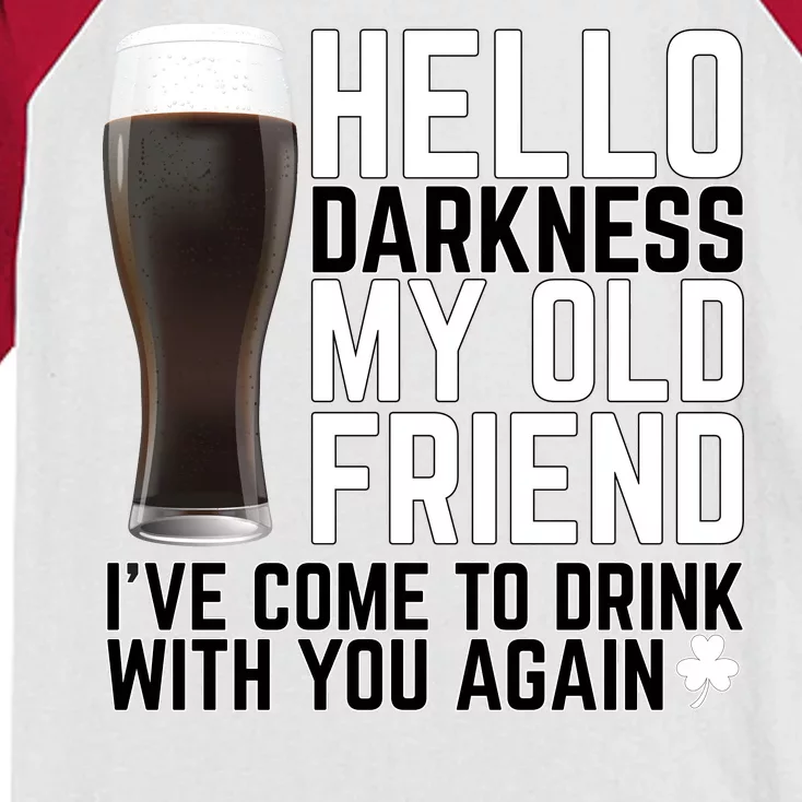 Hello Darkness My Old Friend Funny Drinking Kids Colorblock Raglan Jersey