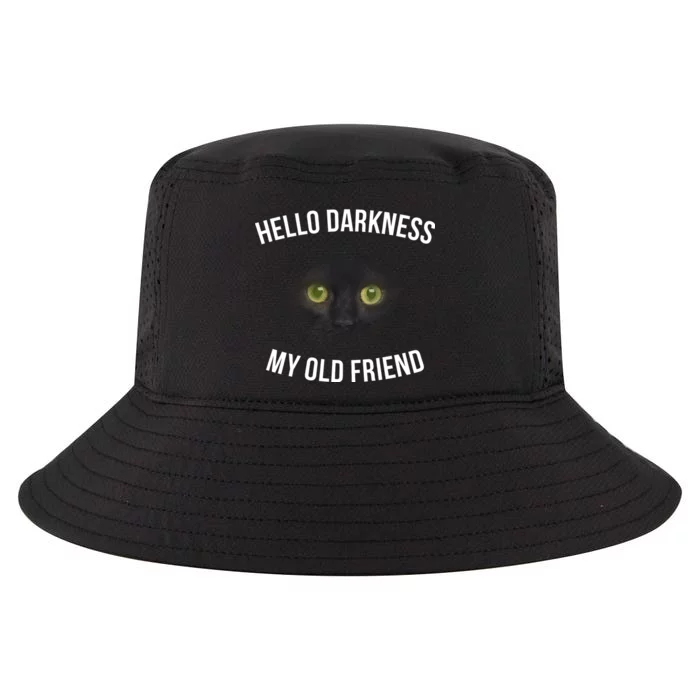 Hello Darkness My Old Friend Scary Cat Cool Comfort Performance Bucket Hat