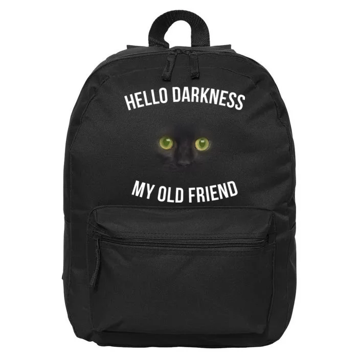 Hello Darkness My Old Friend Scary Cat 16 in Basic Backpack