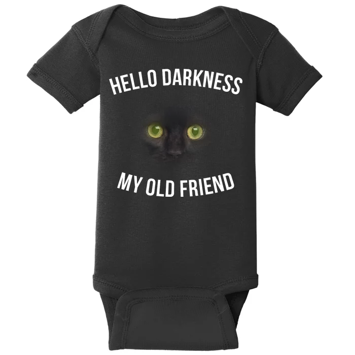 Hello Darkness My Old Friend Scary Cat Baby Bodysuit