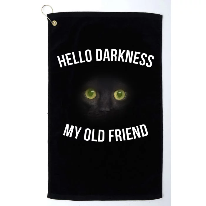 Hello Darkness My Old Friend Scary Cat Platinum Collection Golf Towel