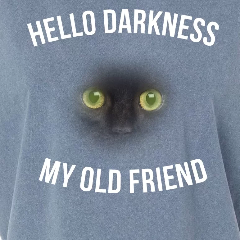 Hello Darkness My Old Friend Scary Cat Garment-Dyed Women's Muscle Tee