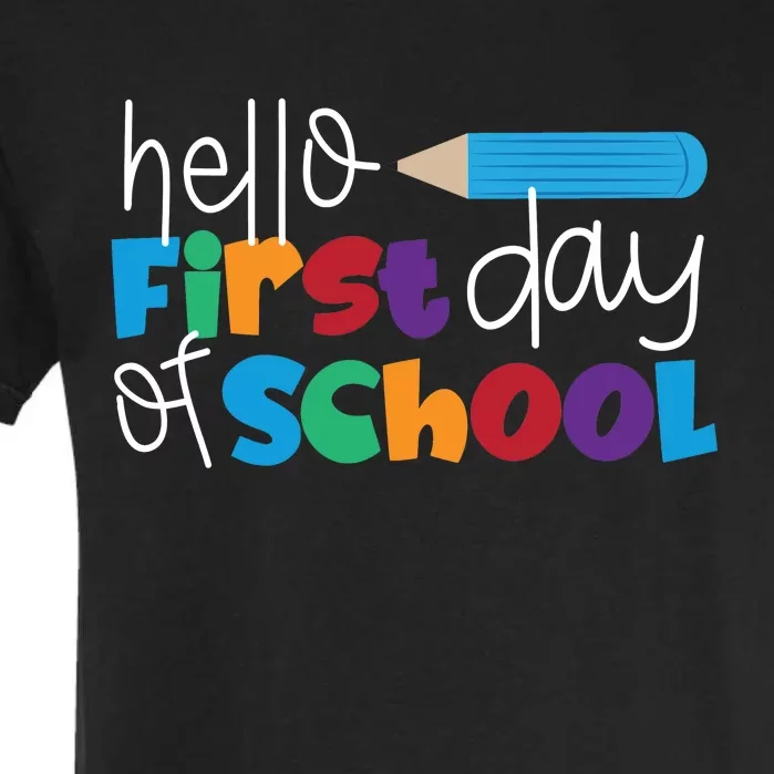 Hello First Day of School Cute Pencil Garment-Dyed Heavyweight T-Shirt