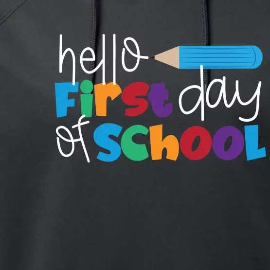 Hello First Day of School Cute Pencil Performance Fleece Hoodie