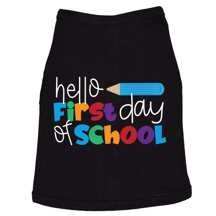 Hello First Day of School Cute Pencil Doggie Tank