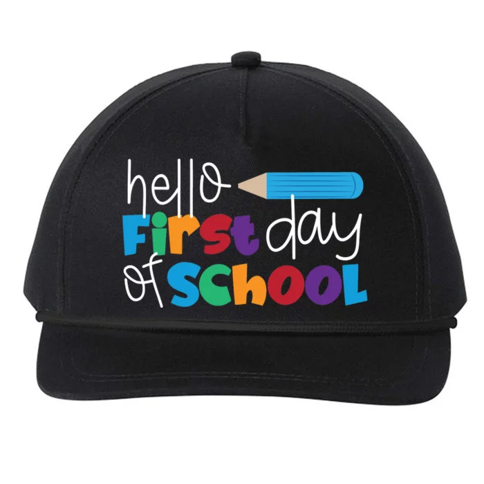 Hello First Day of School Cute Pencil Snapback Five-Panel Rope Hat