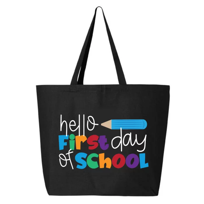 Hello First Day of School Cute Pencil 25L Jumbo Tote