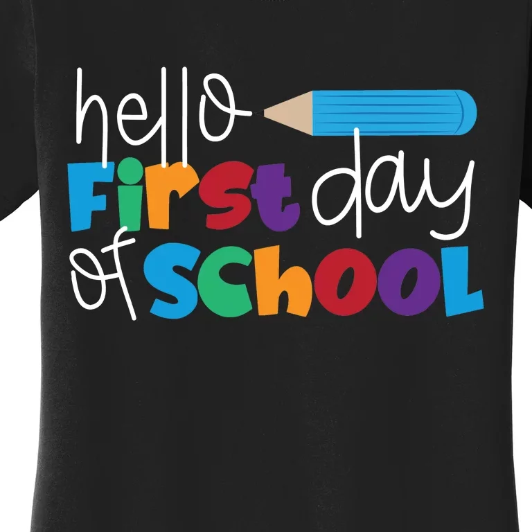 Hello First Day of School Cute Pencil Women's T-Shirt