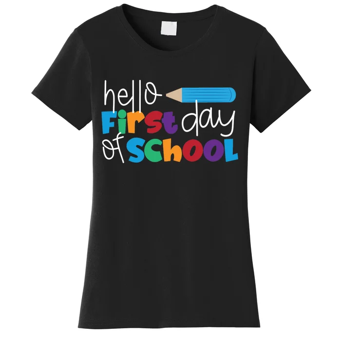 Hello First Day of School Cute Pencil Women's T-Shirt