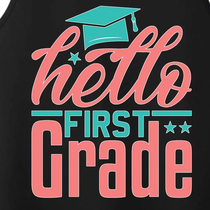 Hello First Grade Performance Tank