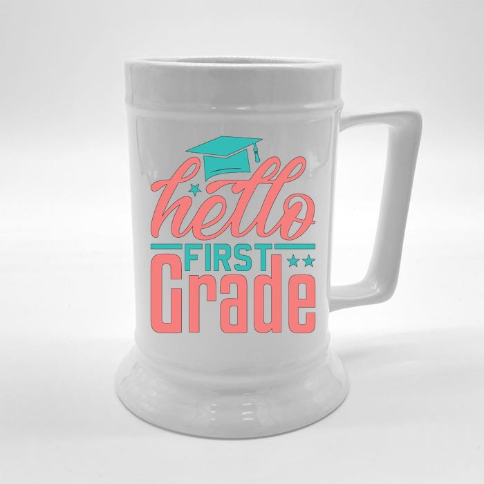 Hello First Grade Front & Back Beer Stein