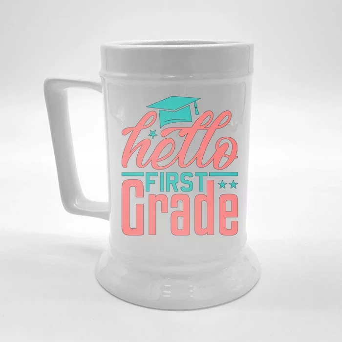 Hello First Grade Front & Back Beer Stein