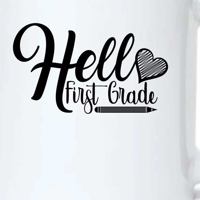 Hello First Grade Pencil Heart Black Color Changing Mug