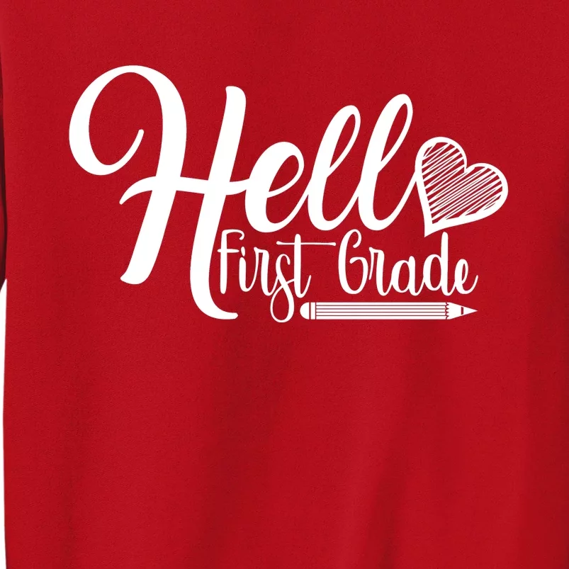 Hello First Grade Pencil Heart Sweatshirt