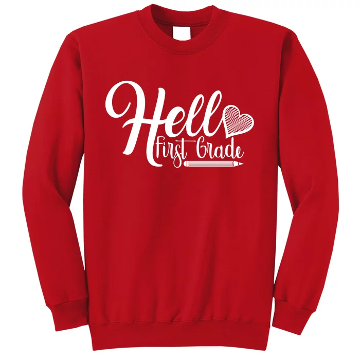 Hello First Grade Pencil Heart Sweatshirt