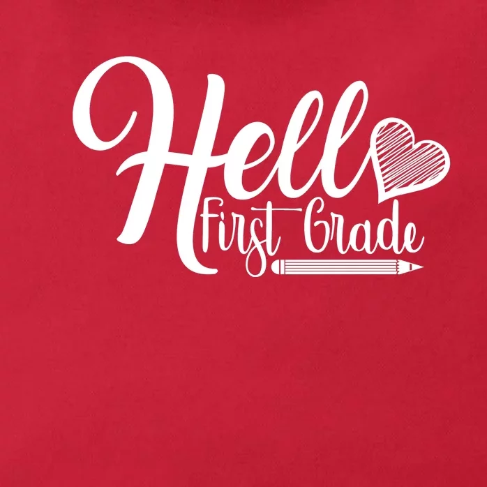 Hello First Grade Pencil Heart Zip Tote Bag