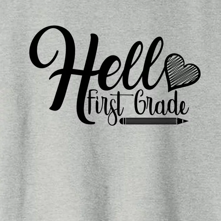 Hello First Grade Pencil Heart Women's Crop Top Tee