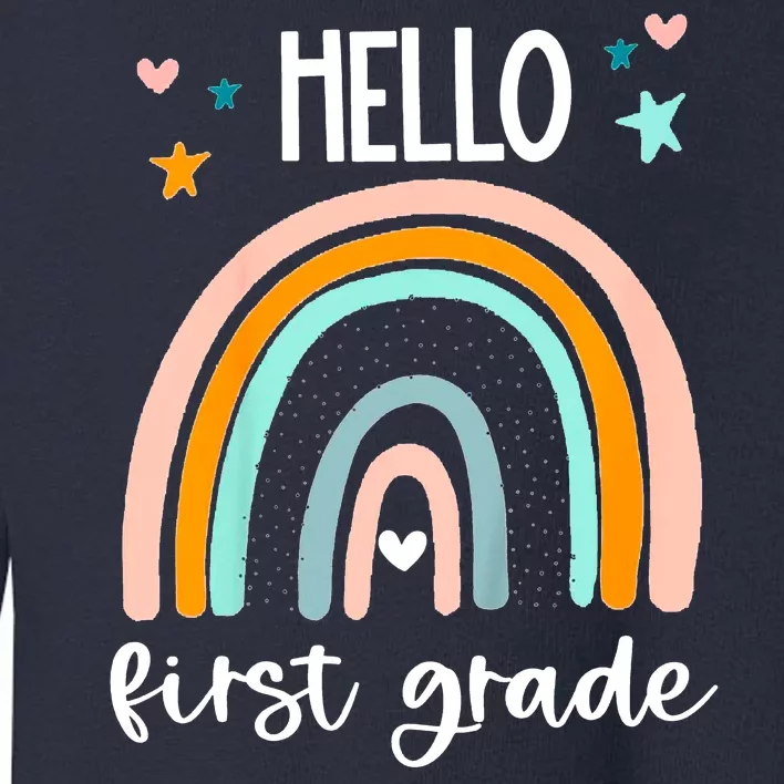 Hello First Grade Retro Rainbow Toddler Sweatshirt