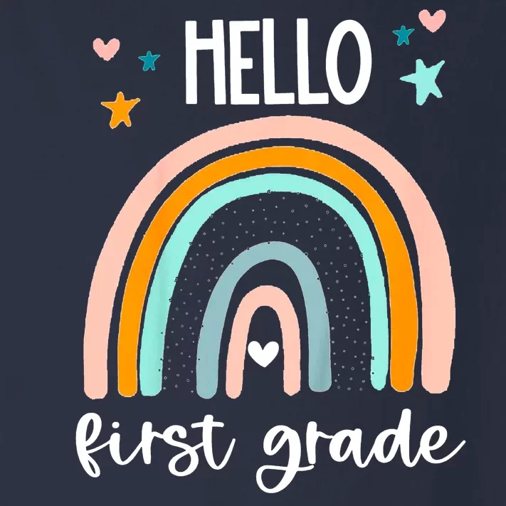 Hello First Grade Retro Rainbow Toddler Long Sleeve Shirt