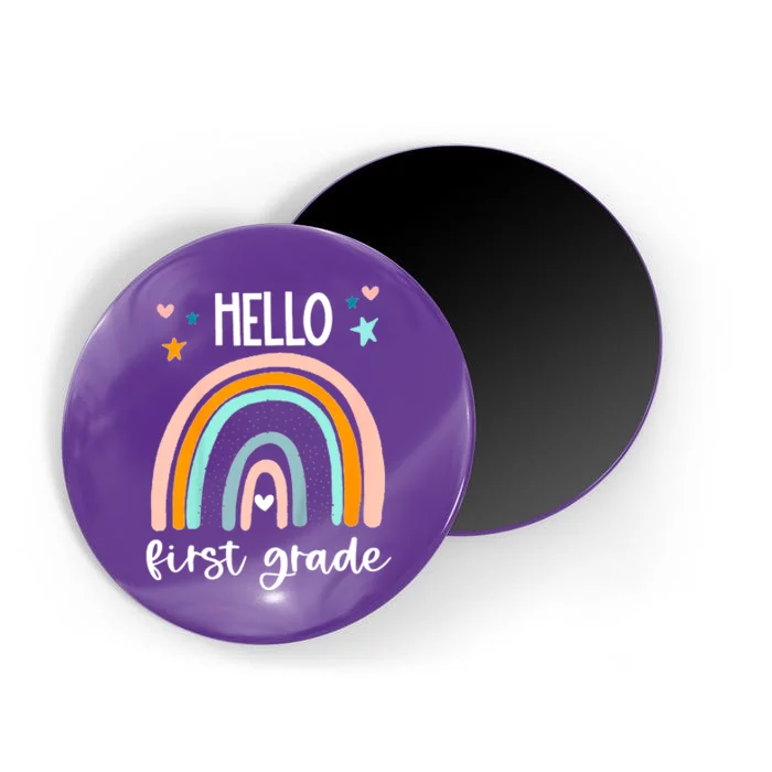 Hello First Grade Retro Rainbow Magnet