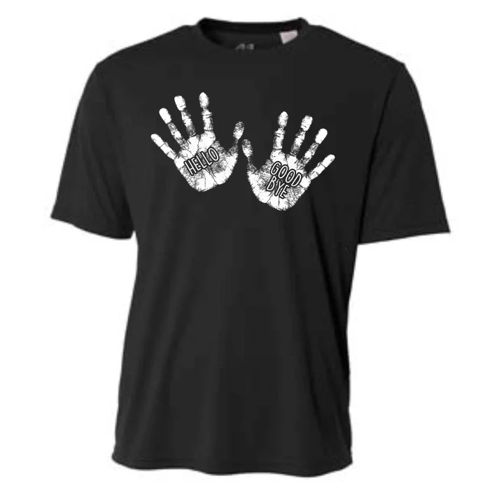 Hello Good Bye Paint Hand Prints Cooling Performance Crew T-Shirt