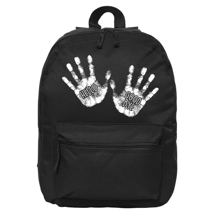 Hello Good Bye Paint Hand Prints 16 in Basic Backpack