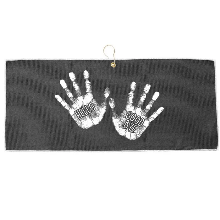 Hello Good Bye Paint Hand Prints Large Microfiber Waffle Golf Towel